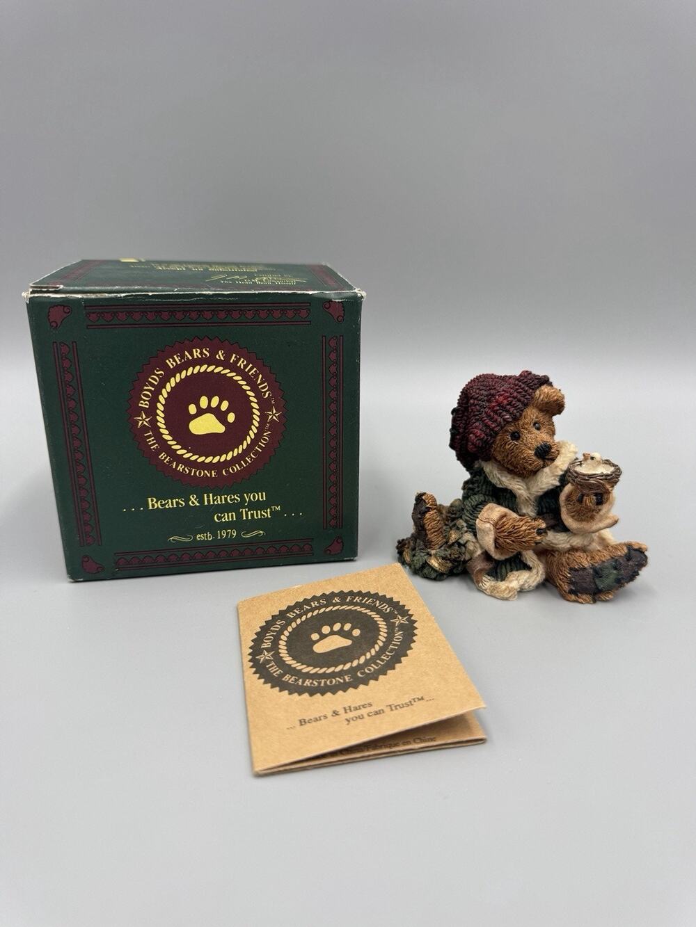 1994 Boyds Bears Elgin the Elf Bear Bearstone Christmas Figurine 2236